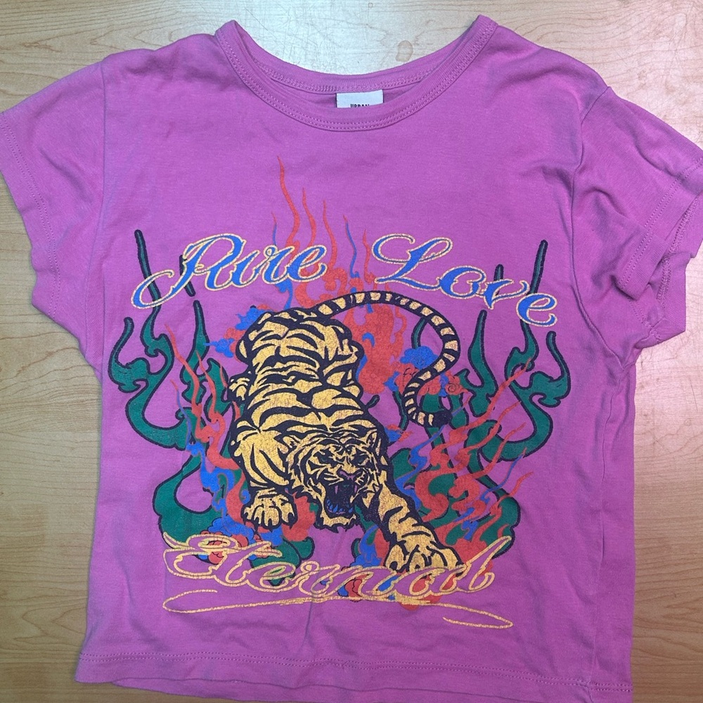 Urban Outfitters Pink Tiger Graphic Tee - Pure Love